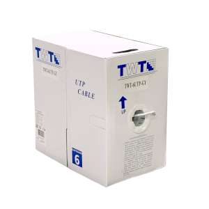 Кабель TWT UTP, 4 пары, Кат.6, PVC, серый, 305 метров